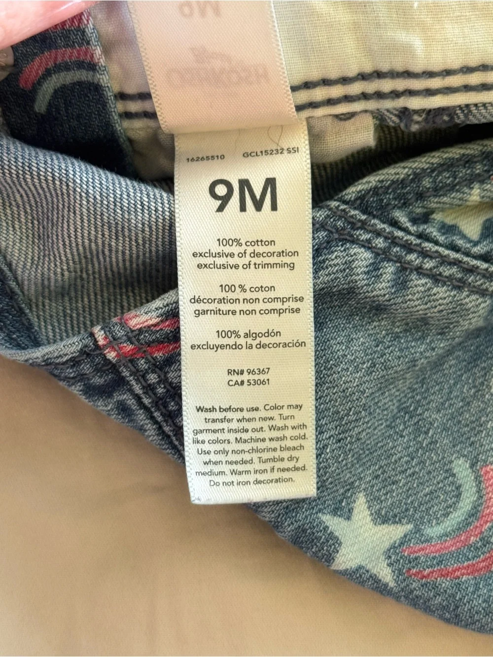 NWOT OshKosh BGosh Denim Star Rainbow Shortall Overalls Baby Girl 9M